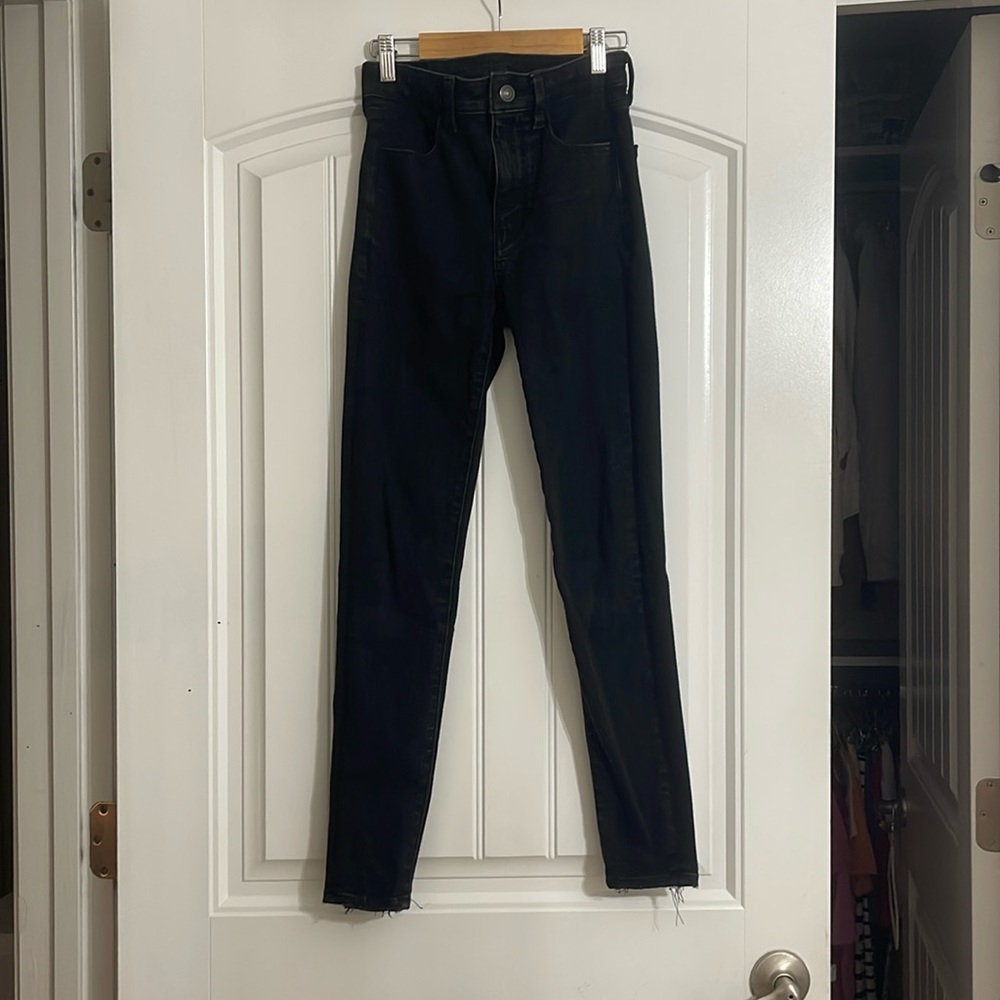 American Eagle, black jeans, double zero